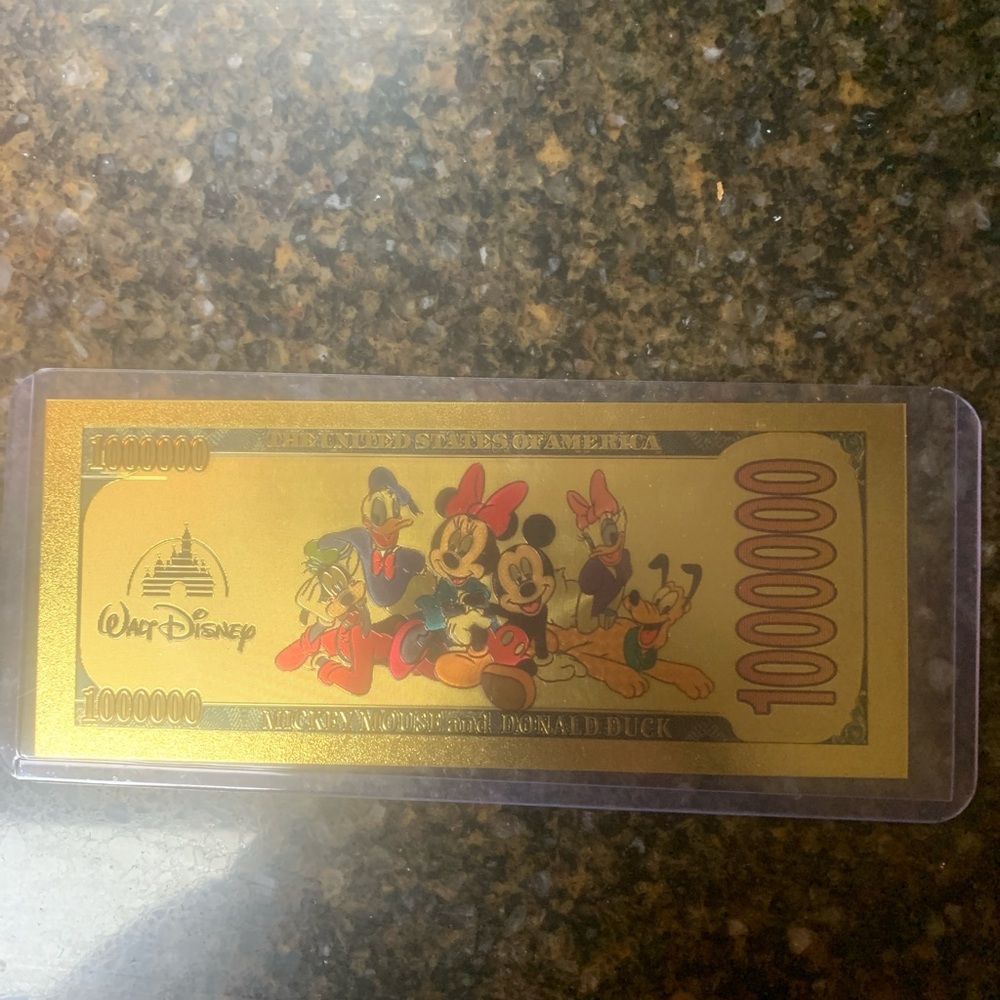 Disney Gold Mickey Mouse Commemorative Note - Picture 2 of 2